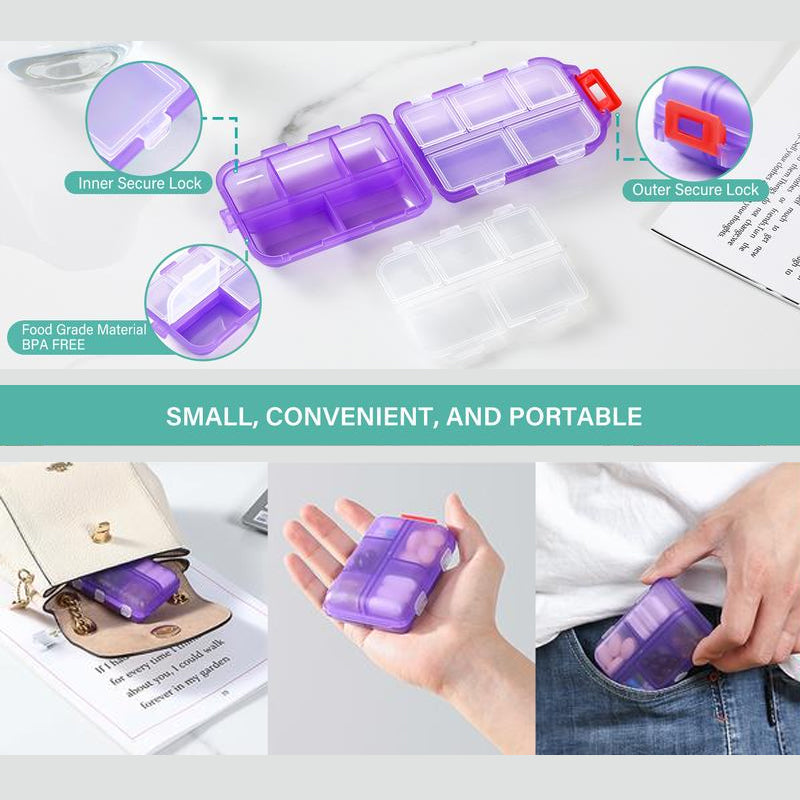 Travel Pill Organizer Box (161 etiketter for tilpasning)