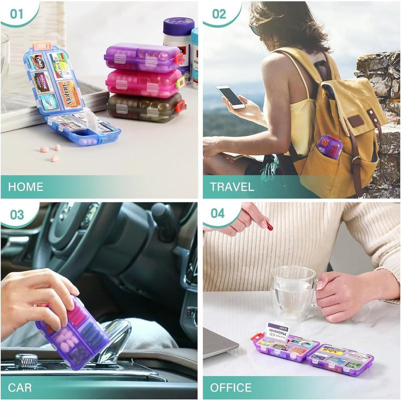 Travel Pill Organizer Box (161 etiketter for tilpasning)