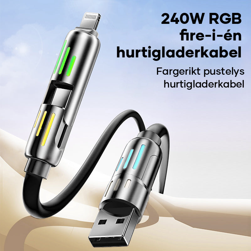 240W 4-i-1 USB C-kabel