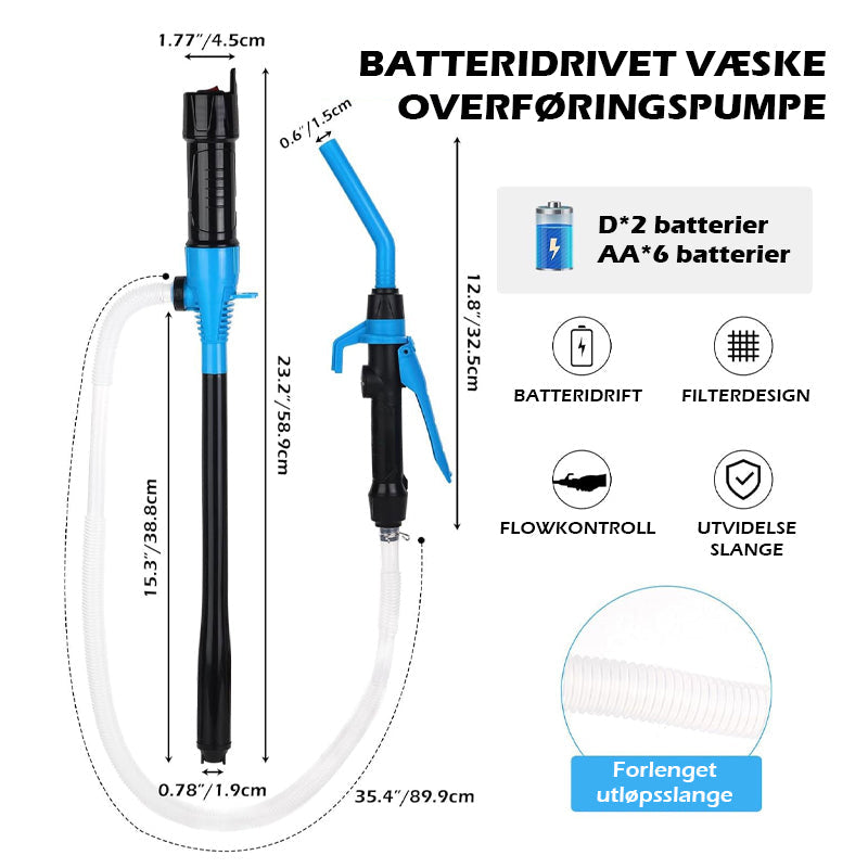 Bærbar batteridrevet pumpe