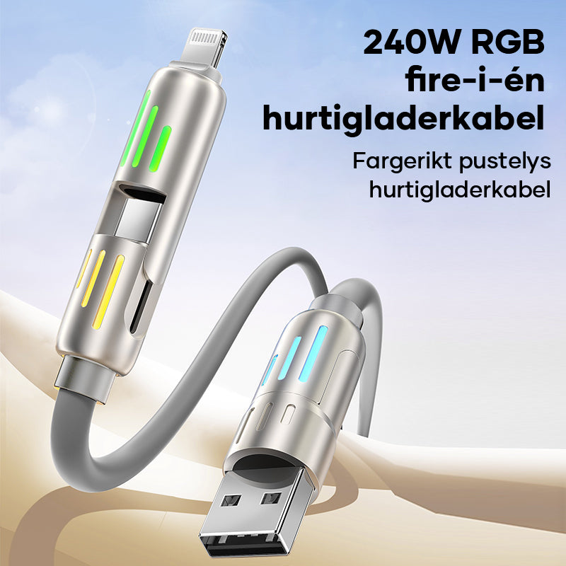 240W 4-i-1 USB C-kabel