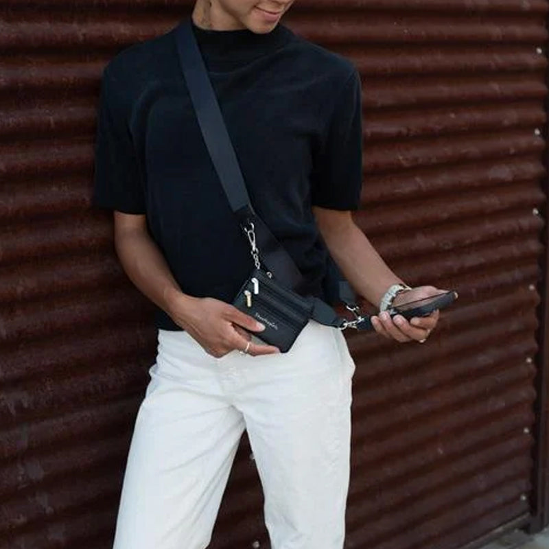 Den ultimate handsfree-løsningen: Telefonstropp med sikker glidelåslomme