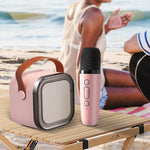 Mini karaokemaskin med trådløse mikrofoner