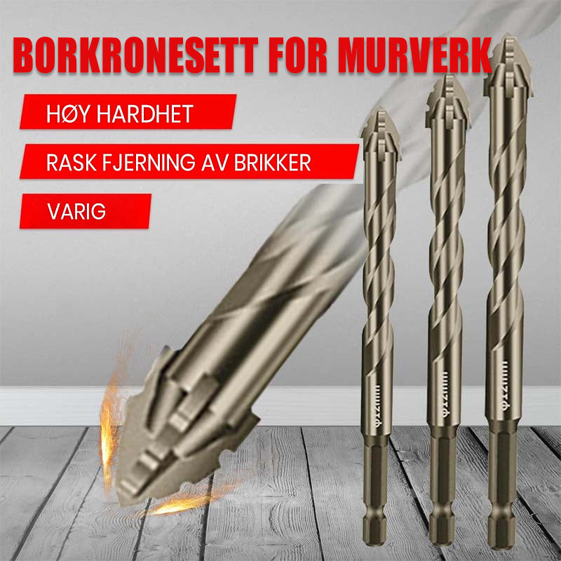 Fire-blad serratert eksentrisk borer