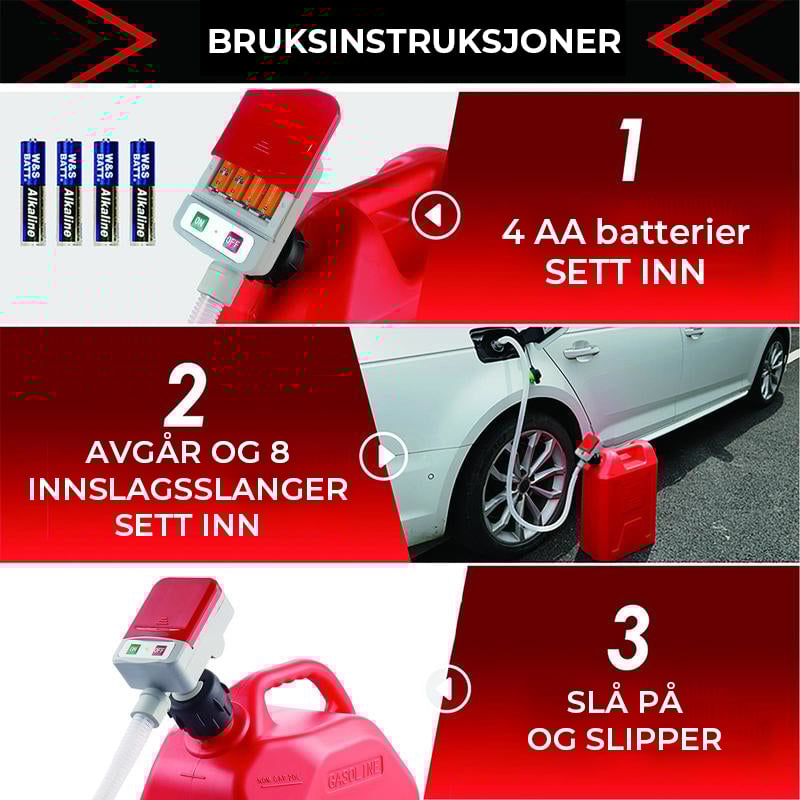 Bærbar drivstoffpumpe
