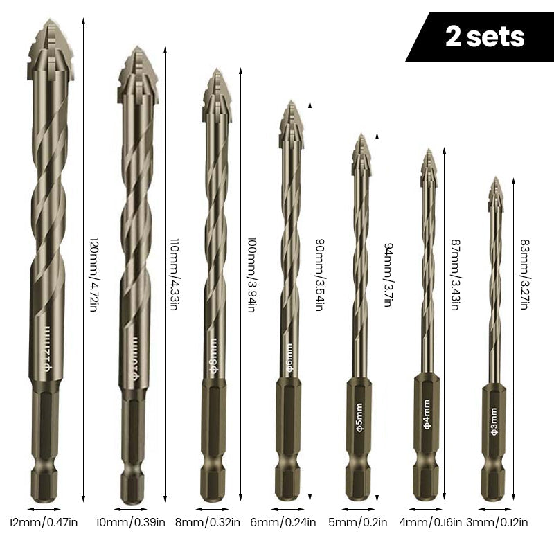 Fire-blad serratert eksentrisk borer