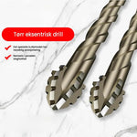 Fire-blad serratert eksentrisk borer