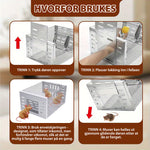 Automatisk musefelle i rustfritt stål