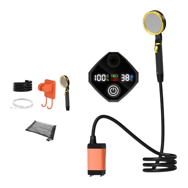 Bærbar, oppladbar utendørs campingdusjpumpe