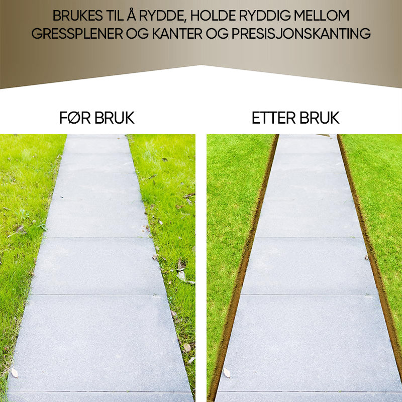 Halvmåne gresskantklipper med T-håndtak