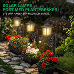 Soldrevet blomsterpotte gatelys