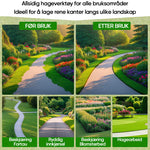 Halvmåne gresskantklipper med T-håndtak