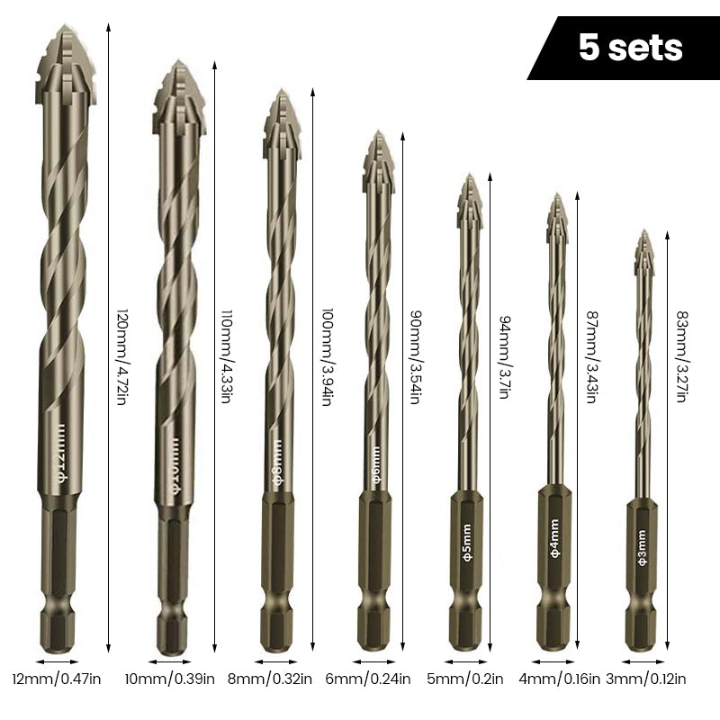 Fire-blad serratert eksentrisk borer