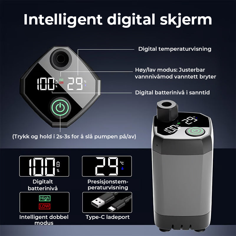 Bærbar, oppladbar utendørs campingdusjpumpe