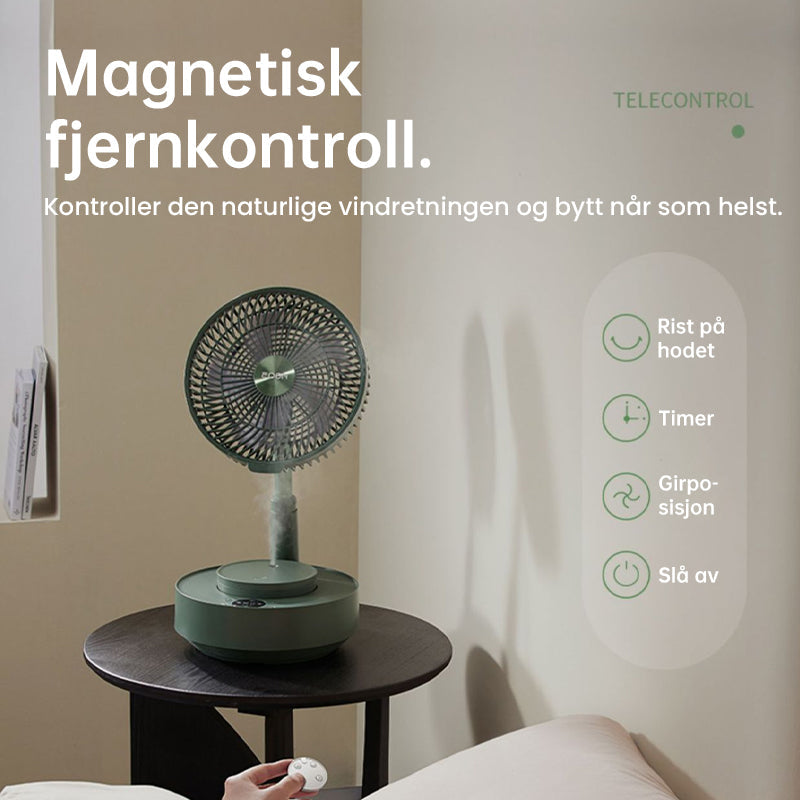 Teleskopisk sammenleggbar vifte