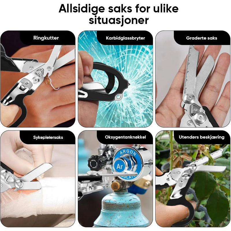 6 i 1 multifunksjonell traumesaks