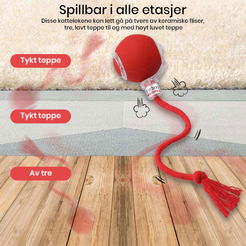 Interaktiv oppladbar ball katte- og hundeleke
