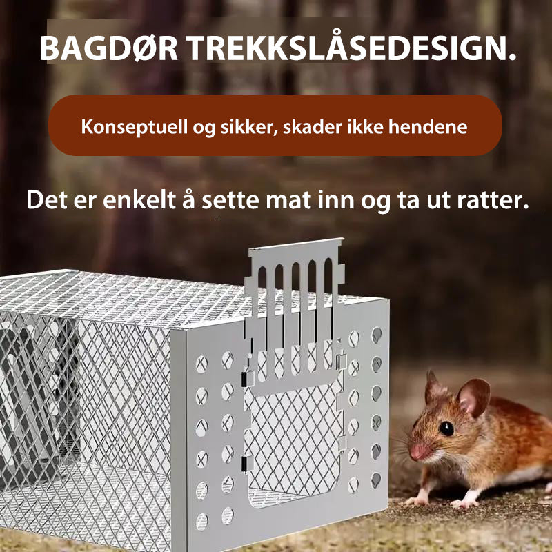 Automatisk musefelle i rustfritt stål