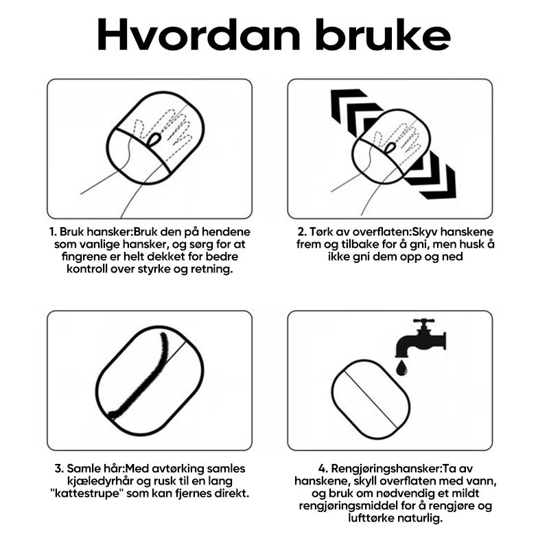Hårfjerningshanske for kjæledyr
