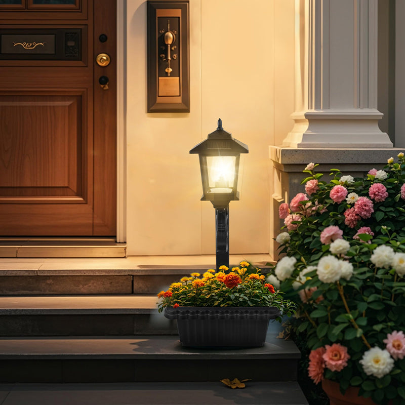 Soldrevet blomsterpotte gatelys