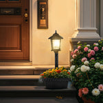 Soldrevet blomsterpotte gatelys