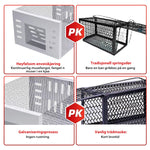 Automatisk musefelle i rustfritt stål