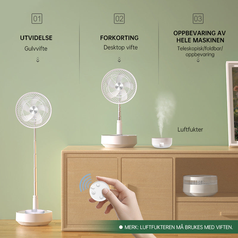 Teleskopisk sammenleggbar vifte