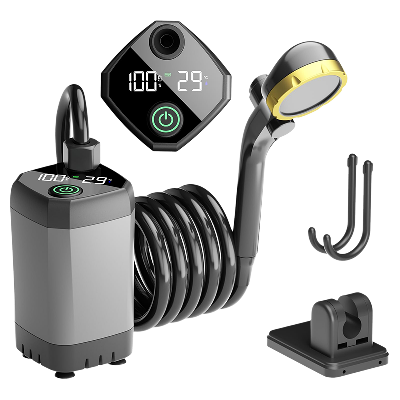 Bærbar, oppladbar utendørs campingdusjpumpe