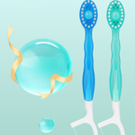 Minitannbørste 5 i 1 verktøy (tannkrem + tanntråd + plekter + tungeskrape) Bærbart reisesett