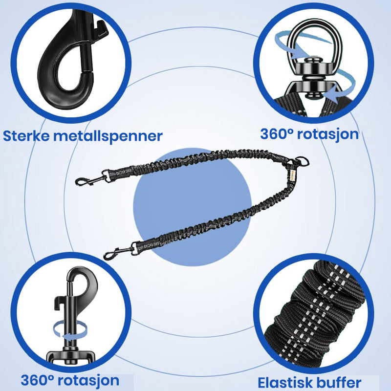 Dobbel hund uten flokebånd