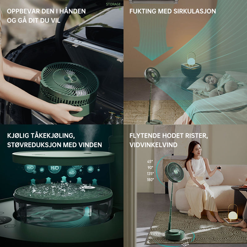 Teleskopisk sammenleggbar vifte