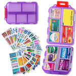 Travel Pill Organizer Box (161 etiketter for tilpasning)