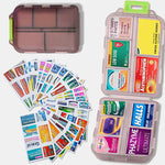 Travel Pill Organizer Box (161 etiketter for tilpasning)