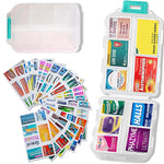 Travel Pill Organizer Box (161 etiketter for tilpasning)