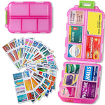 Travel Pill Organizer Box (161 etiketter for tilpasning)