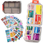 Travel Pill Organizer Box (161 etiketter for tilpasning)