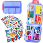 Travel Pill Organizer Box (161 etiketter for tilpasning)