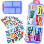Travel Pill Organizer Box (161 etiketter for tilpasning)