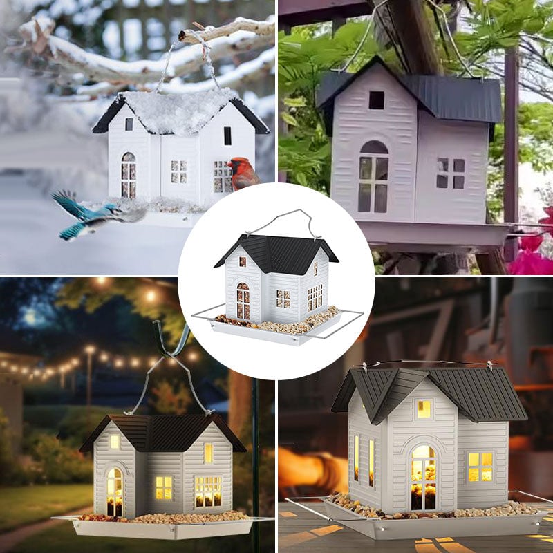 Solcelledrevet fuglemater til oppheng utendørs