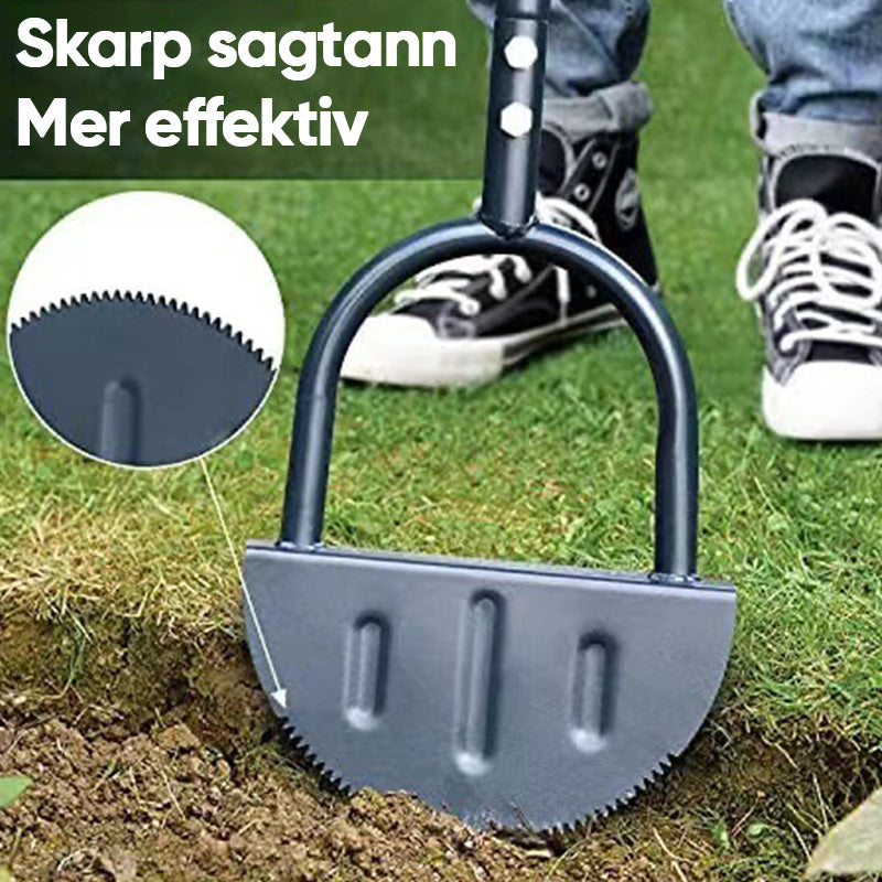 Halvmåne gresskantklipper med T-håndtak