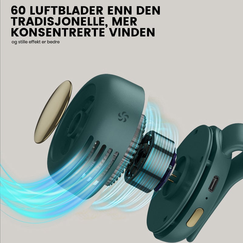 Liten Whirlwind Clip midjehalsvifte