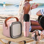 Mini karaokemaskin med trådløse mikrofoner