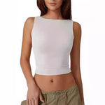 Sexy ermeløs crop-topp for kvinner