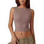 Sexy ermeløs crop-topp for kvinner