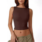 Sexy ermeløs crop-topp for kvinner