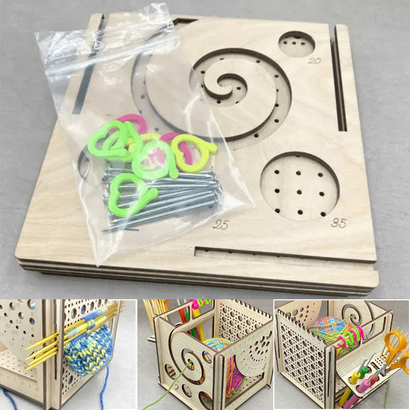 Alt-i-ett tregarnskål - Multifunksjonelt strikkeverktøy