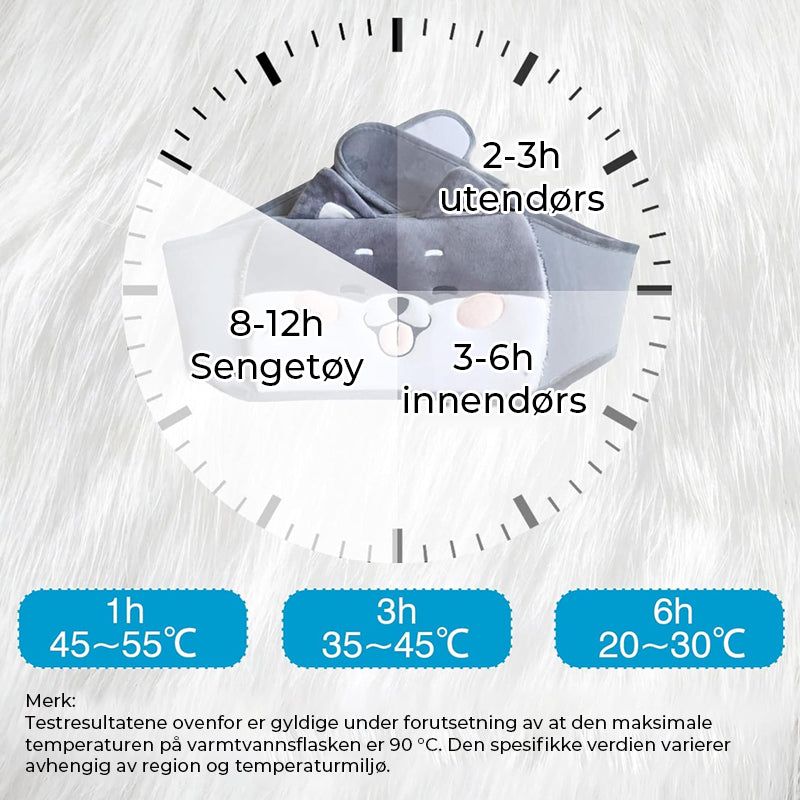 Plysj påfyllbart varmtvannsflaskebelte