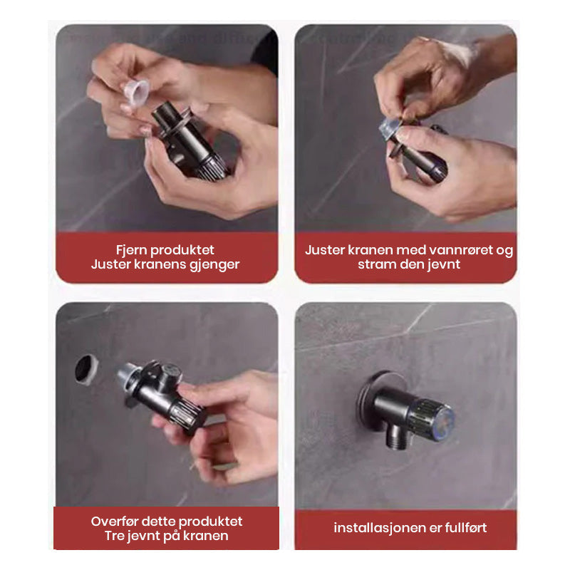 Trekantventiltetning for kran